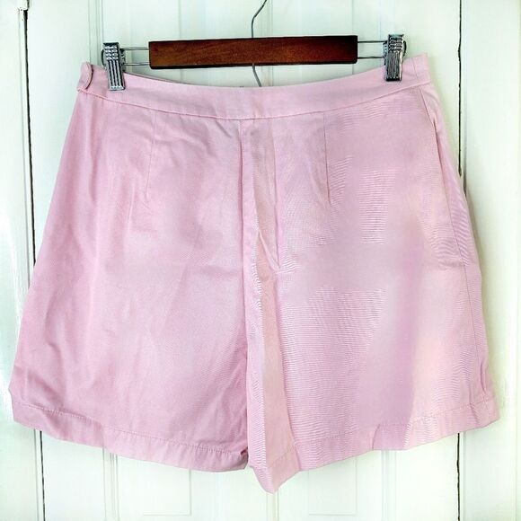 Ann Taylor Pink 100% Cotton High Waisted Shorts Sz 10 - Picture 2 of 9
